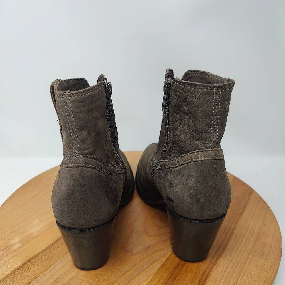Frye Lillian Western Bootie- Womens- Size 7.5 B- Gray- Leather- Ankle Boots - Picture 4 of 11